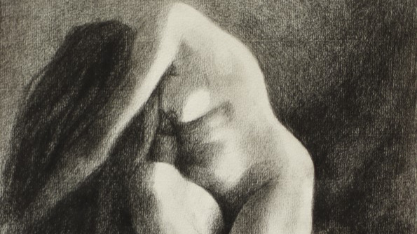 impressionist nude graphite pencil drawing