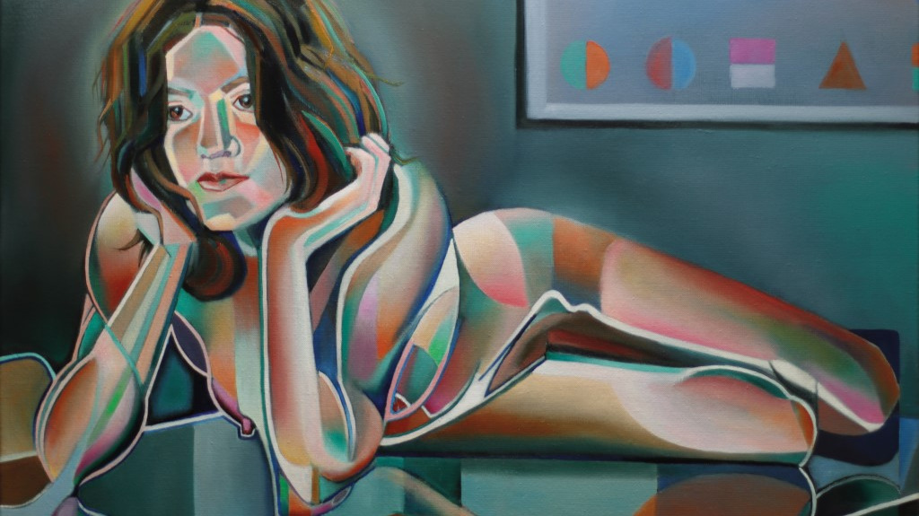 cubist nude oil painting