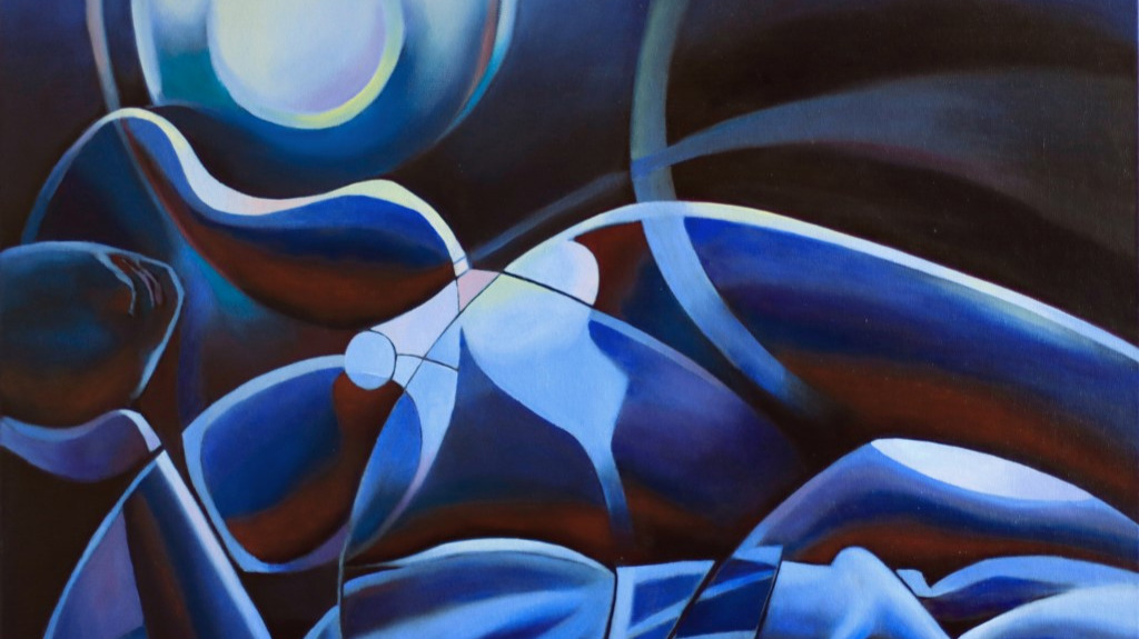 cubist nude oil painting