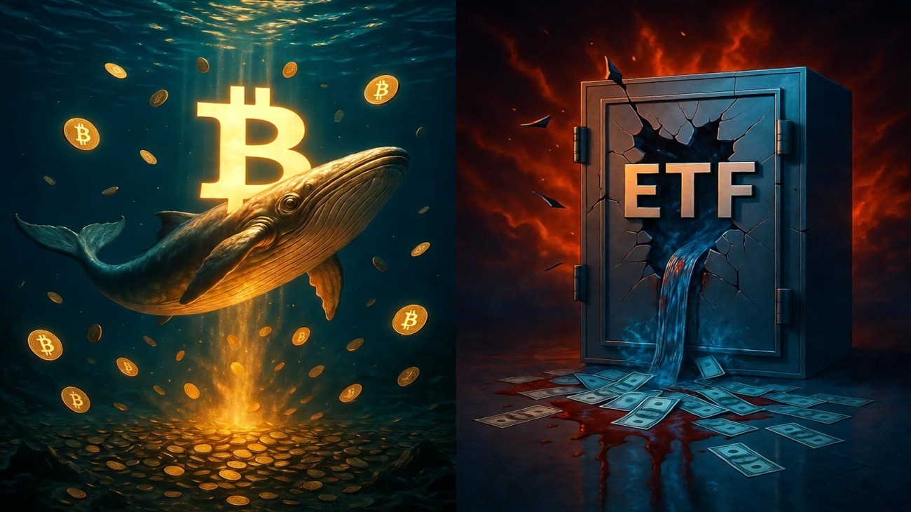 "Bitcoin whales buy billions as ETF outflows hit a record, the data behind the divergence"