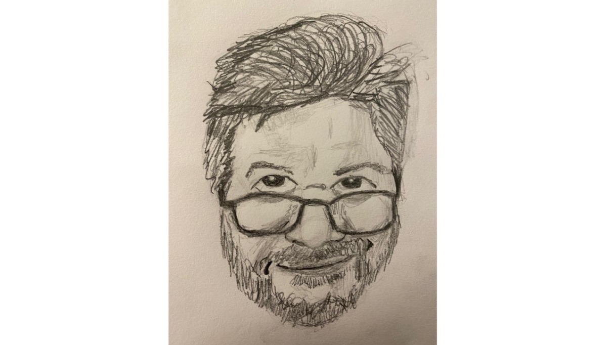 Self portrait in pencil