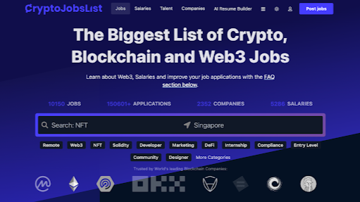 The Crypto & Web3 Jobs Platform Of Choice: Crypto Jobs List