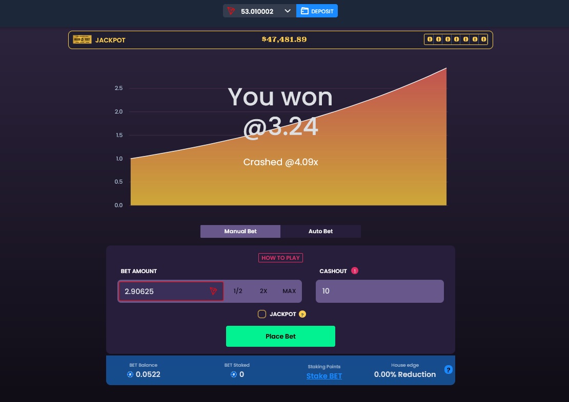 Review Of Earn Bet Crash Worlds First Decentralized Crash Game!