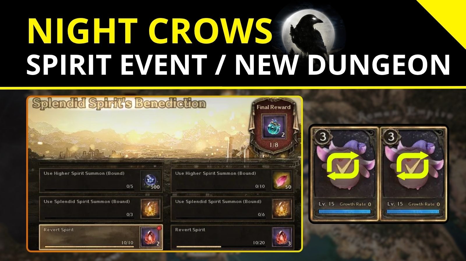 Night Crows spirit event and new epic dungeon