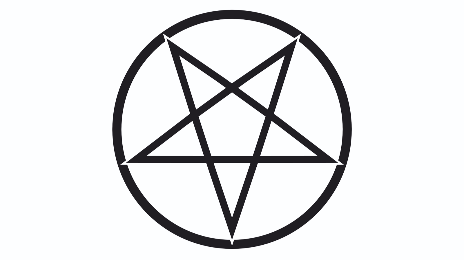 Black pentagram on white