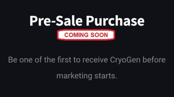 Be one of the first to receive CryoGen before marketing starts.
