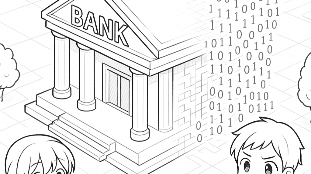 Bank blending from solid to ethereal