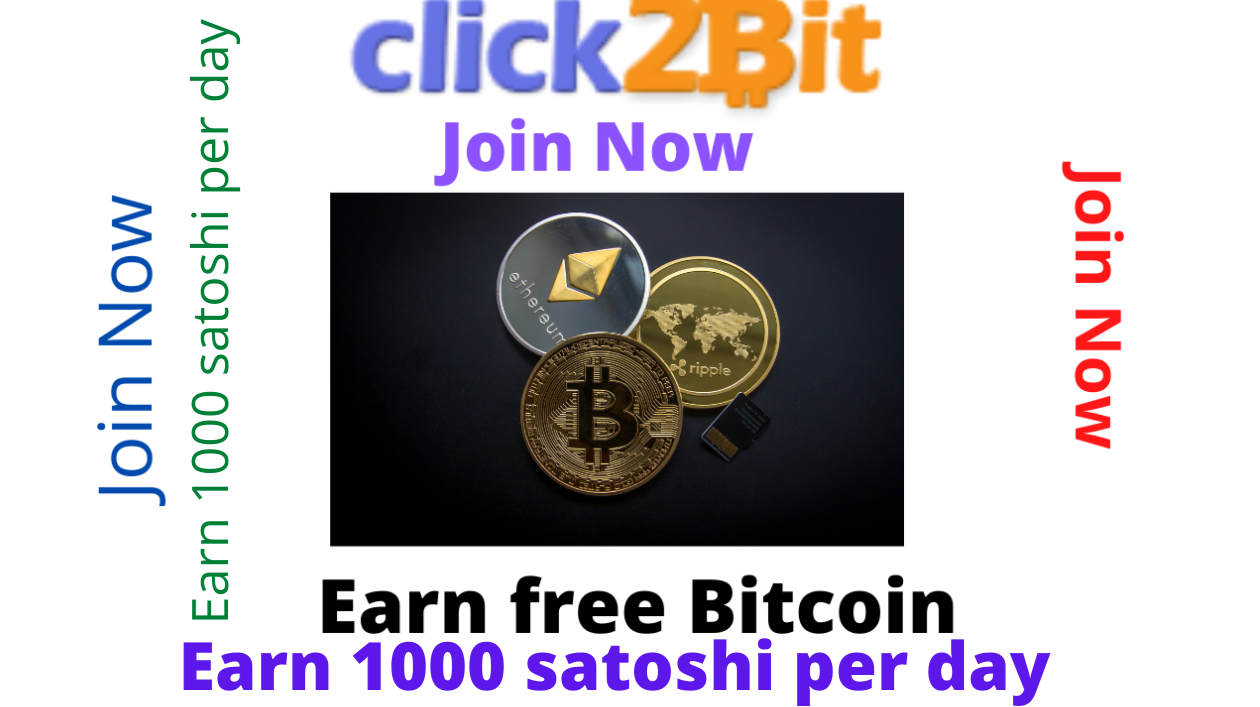 Click2Bit Earn upto 1000 bitcoin satoshi per day