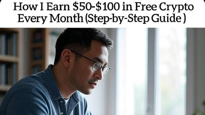 A image showing How I Earn $50-$100 in Free Crypto Every Month (Step-by-Step Guide)