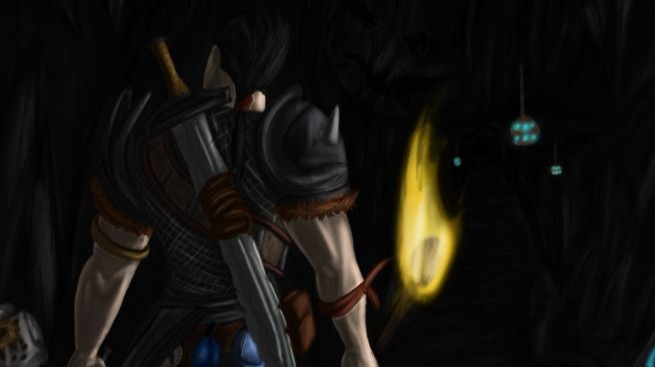 This time I bring you an illustration of a warrior in a dungeon.