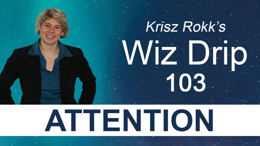 Krisz Rokk's Wiz Drip 103. Attention - Wiz Drip 103. Discern the Specific Stimuli that Trick Your Brain’s Ability to Select P