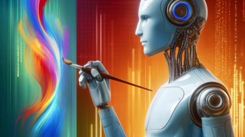 effectively convey the theme of AI's involvement in the creative process and draw viewers interested in technology and art.