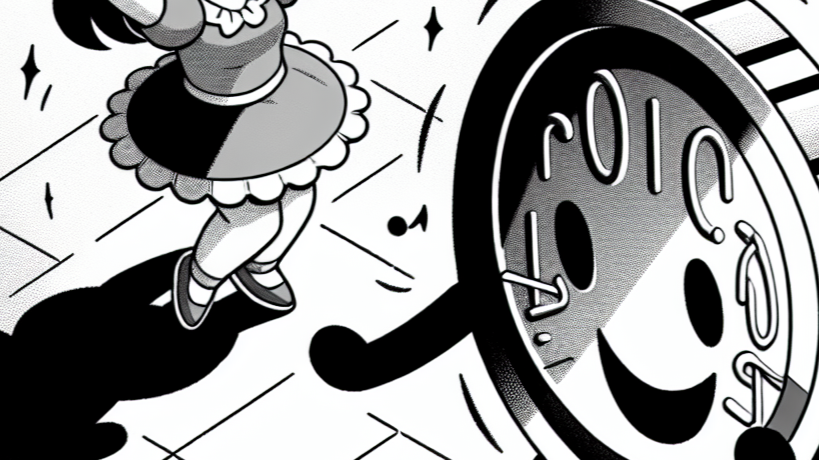 Girl dancing with coin