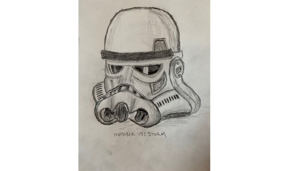 Storm trooper helmet - drawing in pencil
