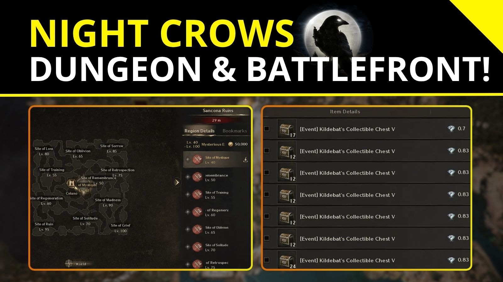 Night Crows New Update - Dungeon &amp; Battlefront Event!