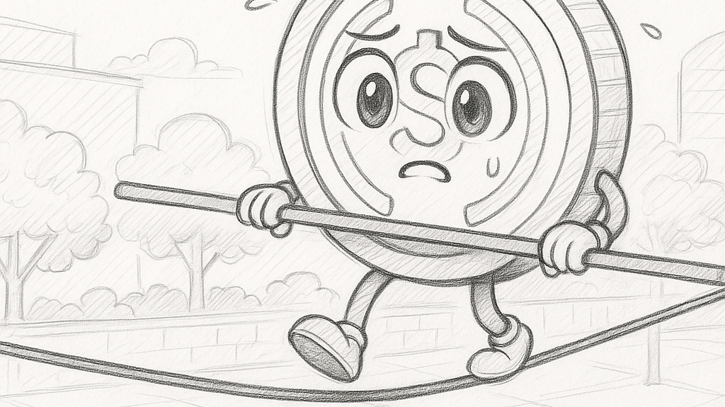Usdc token walking across a high wire