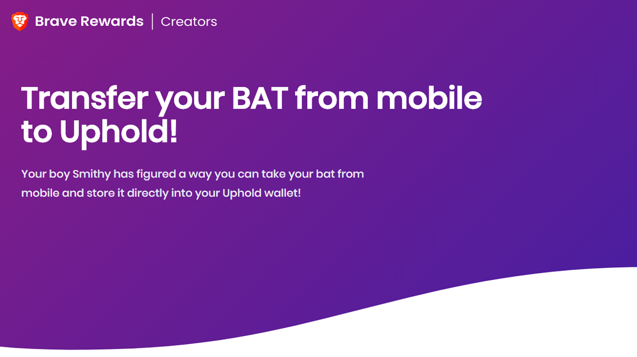 An edited version of the Brave Rewards - Creators page