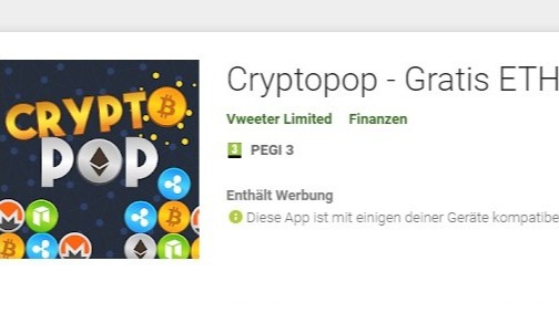 Cryptopop free ETH Coins
