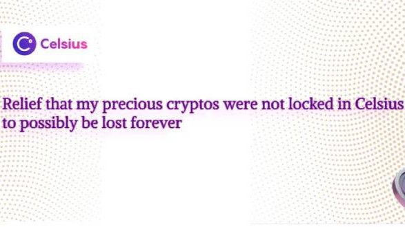 Relief that my precious cryptos were not locked in Celsius to possibly be lost forever…