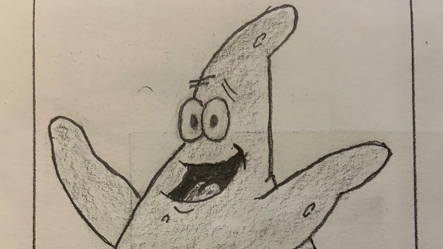 Fan drawing of Patrick from Spongebob - pencil
