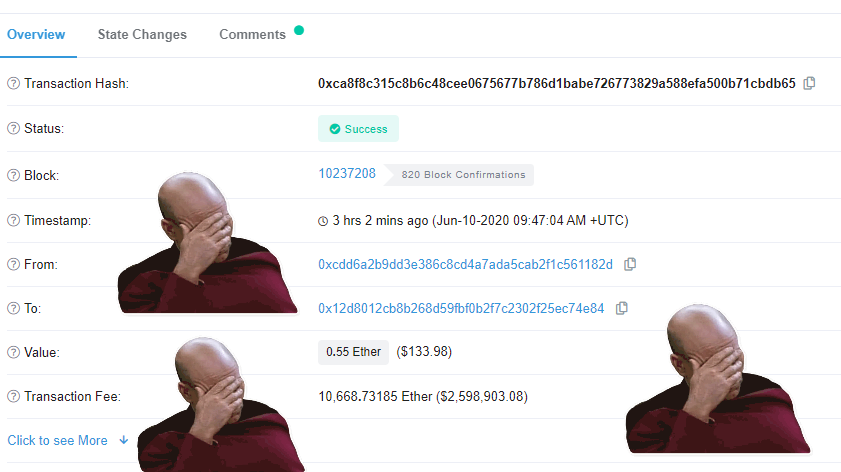 Facepalm 2.6Mill Ether