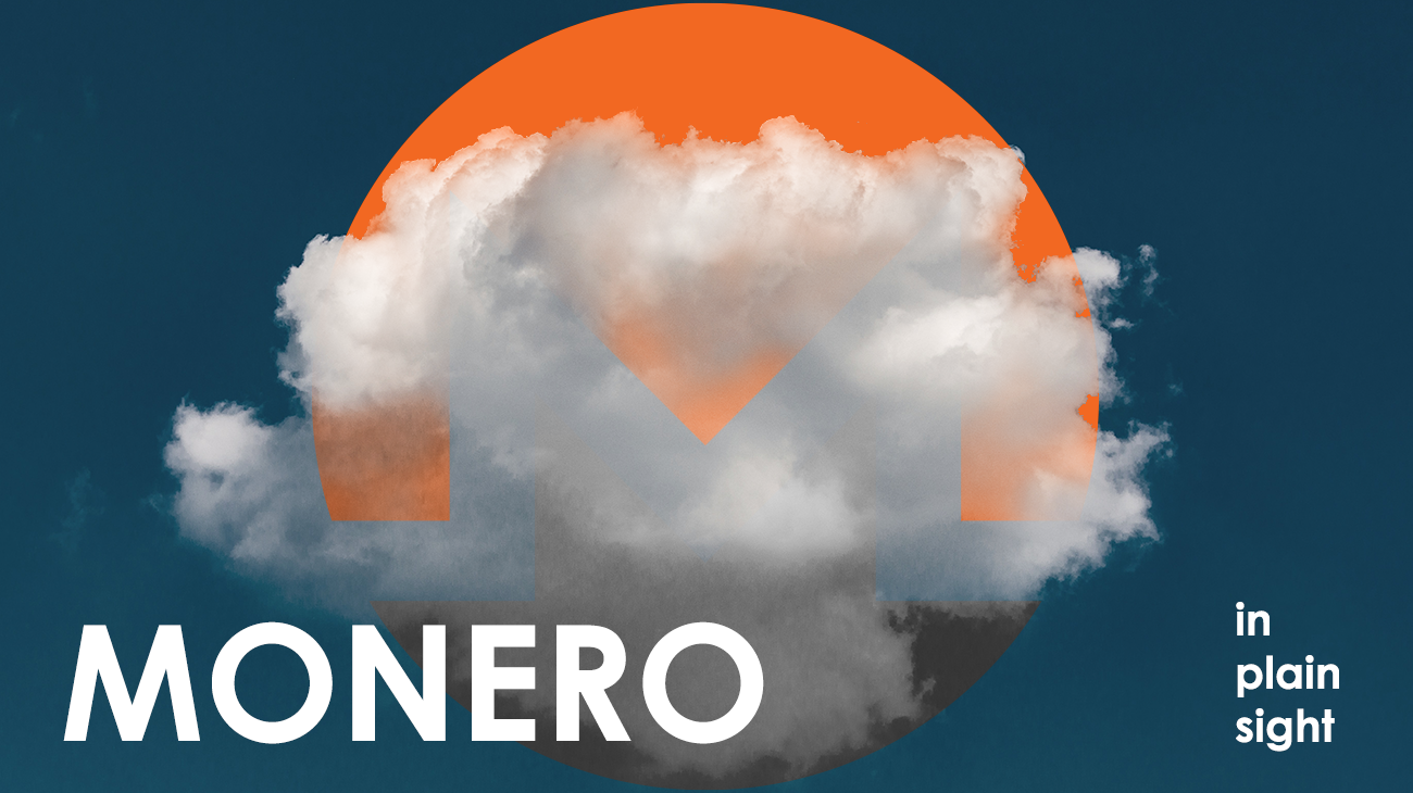 Monero emblem obscured by cloud