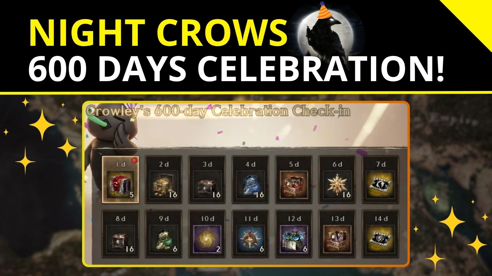 Night Crows 600 Day Celebration Events!