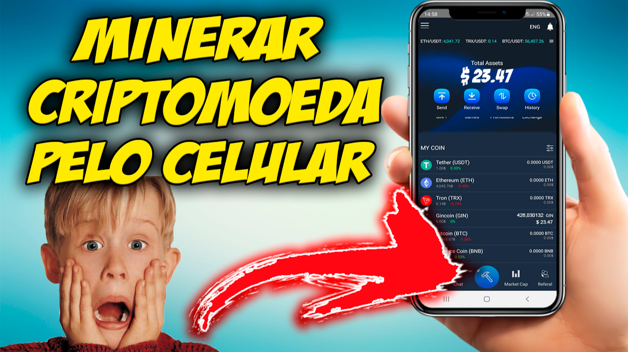NEW APPLICATION FOR MINING CRYPTOMOEDA BY MOBILE - EARN TOKEN GINCOIN EVERY 24 HOURS