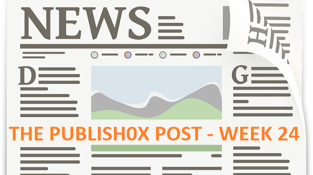 Newspaper, text saying the Publish0x Post week 24