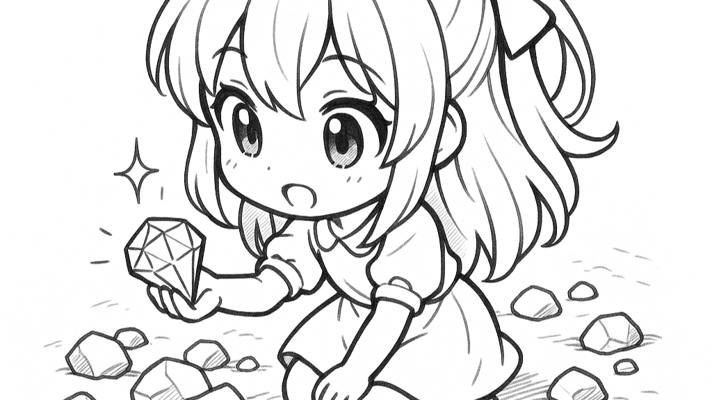 Girl finding a jewel