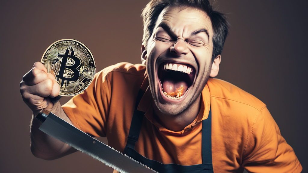 maniac about to halve bitcoin