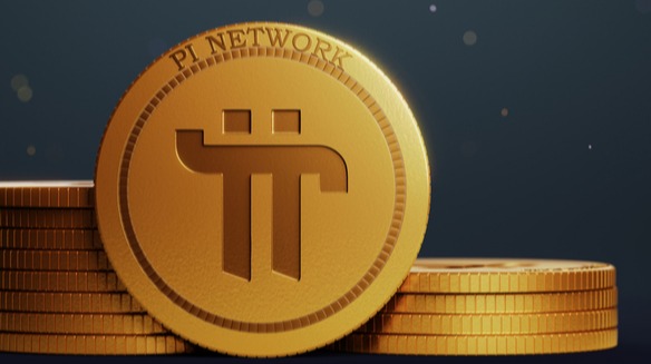 A stack of pi coins.