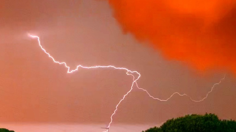 Lightning in a storm