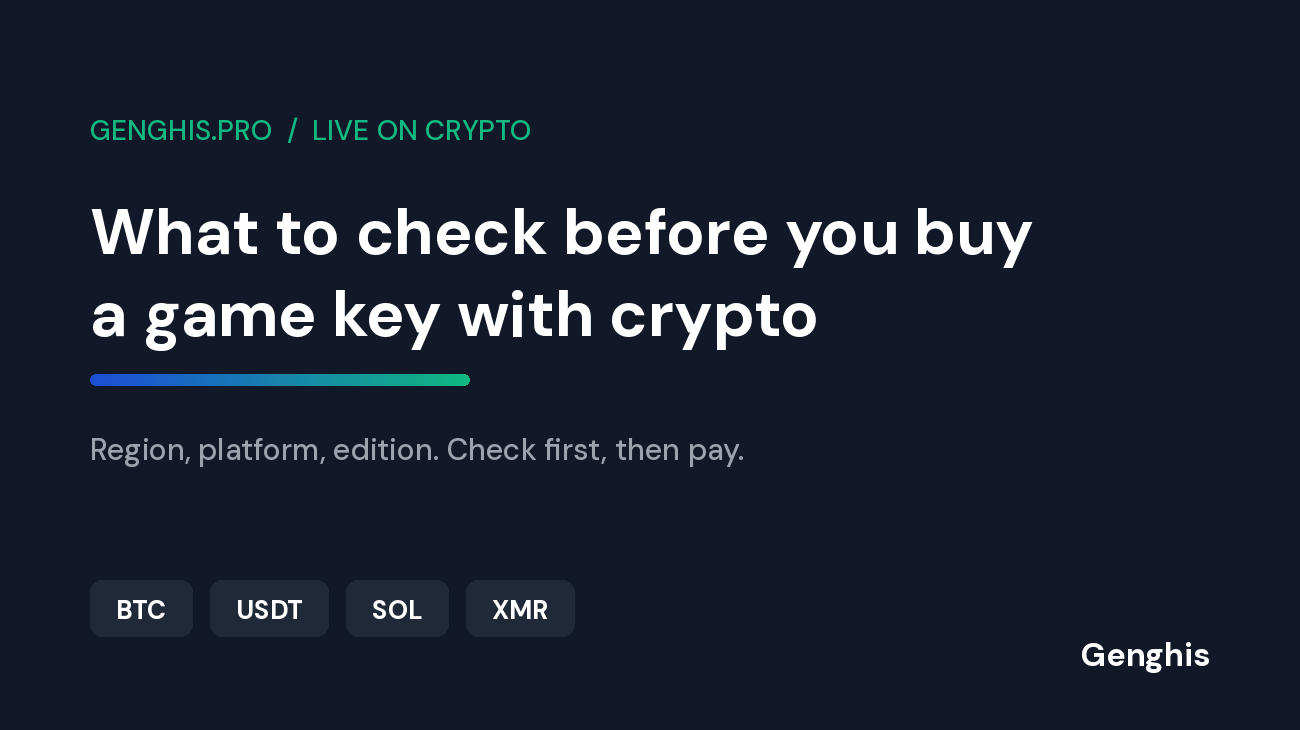 What to check before you buy a game key with crypto