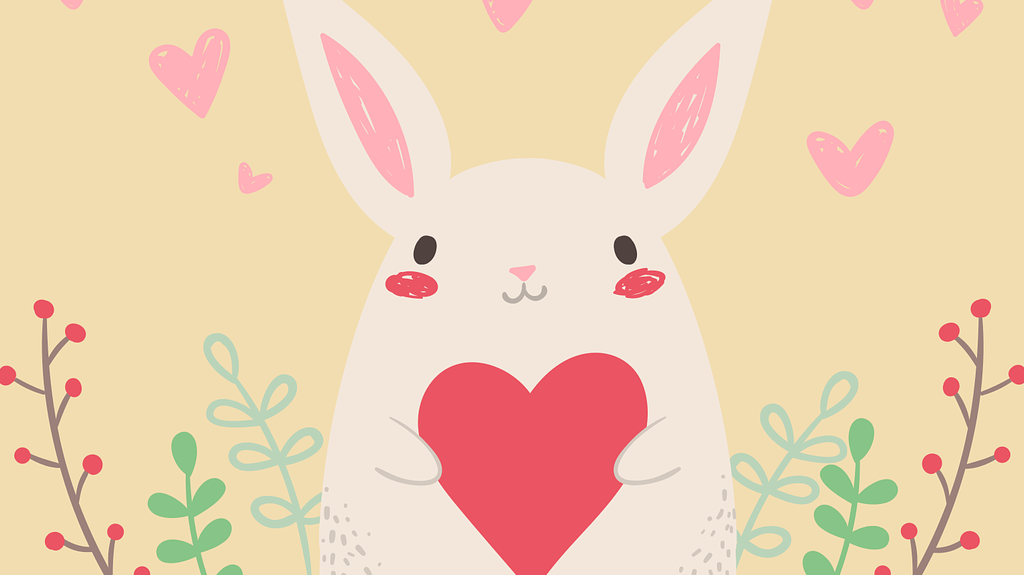 rabbit with valentine heart free use image from Pixabay