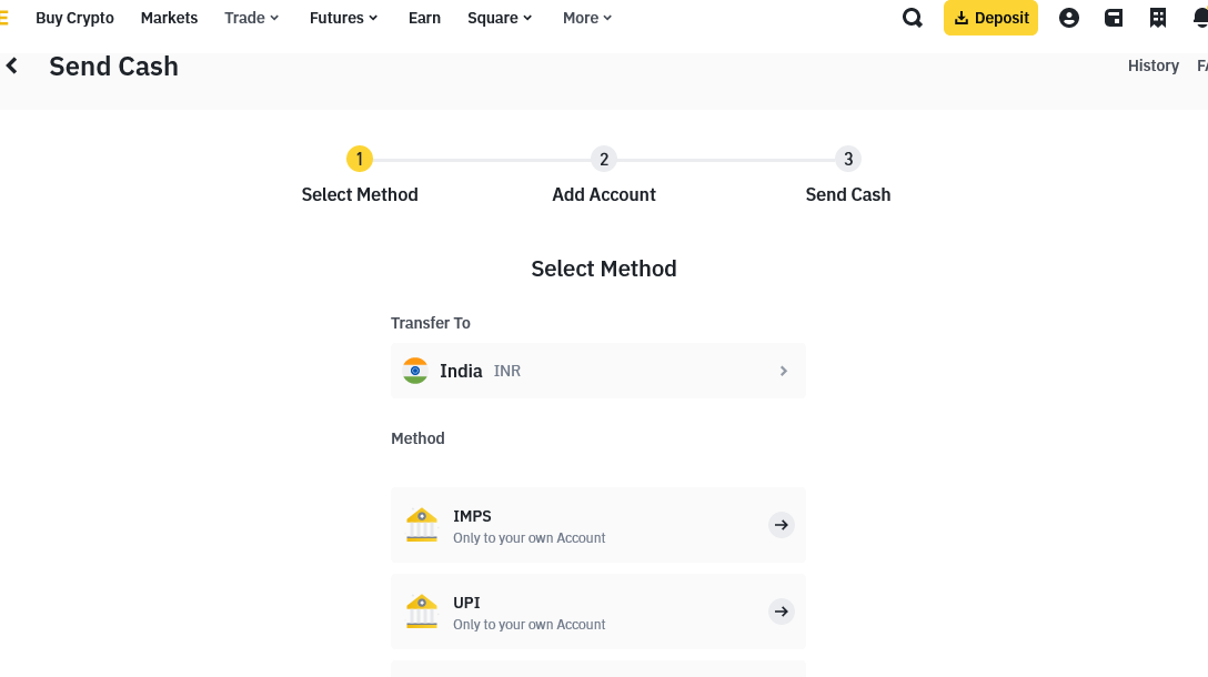 Send cash, transfer money to bank account.