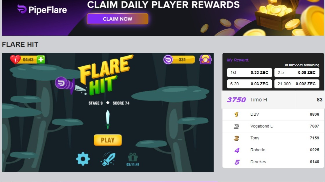 PipeFlare Game Flare Hit