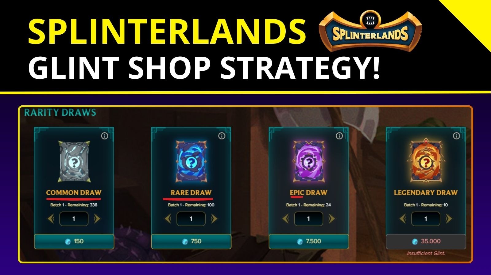 Splinterlands Glint Shop Strategy