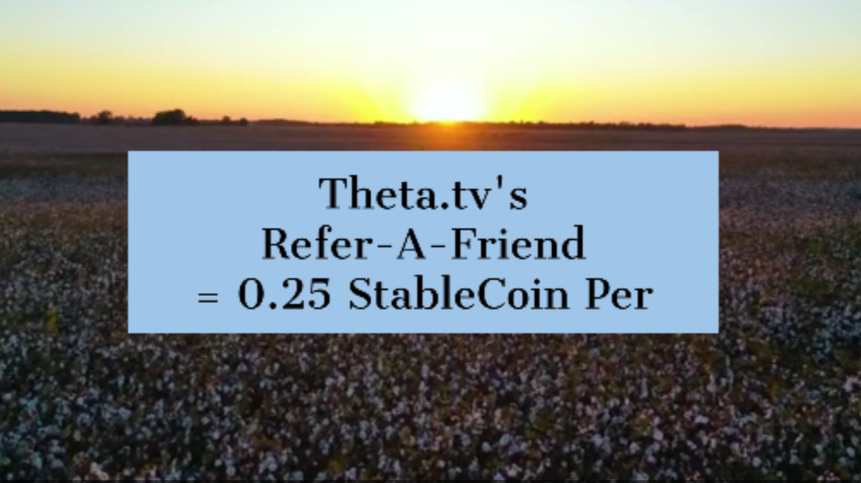 Theta.tv's refer-a-friend program = 0.25 StabelCoin per