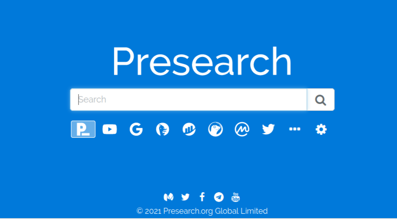 Presearch homepage