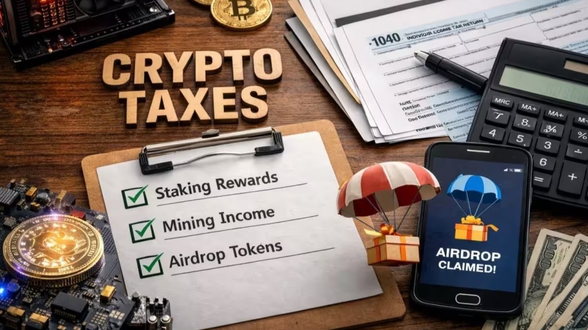 A technical overview of how staking rewards, mining output, and airdropped tokens transition from on-chain events into taxabl