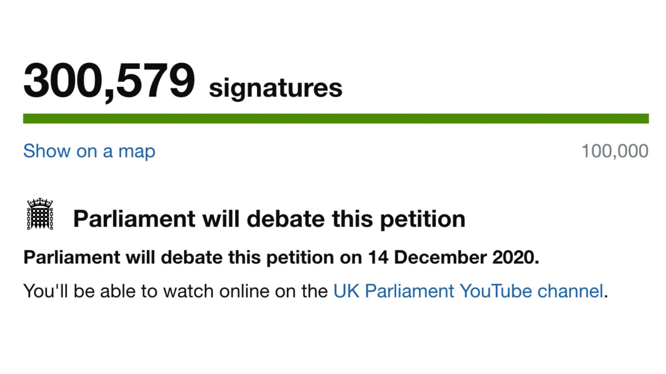 UK Petition 300k Update