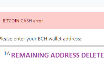Bitcoin cash error