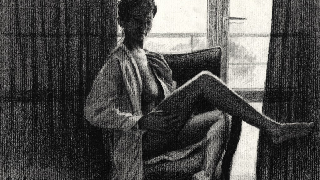 realist nude graphite pencil drawing