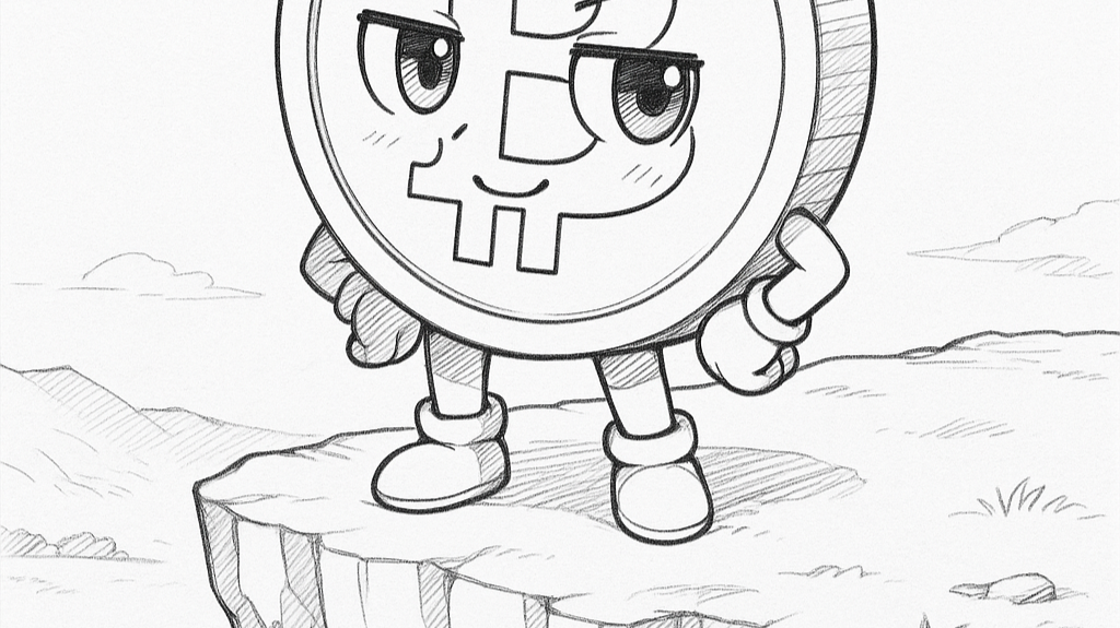 Bitcoin standing on the edge of a