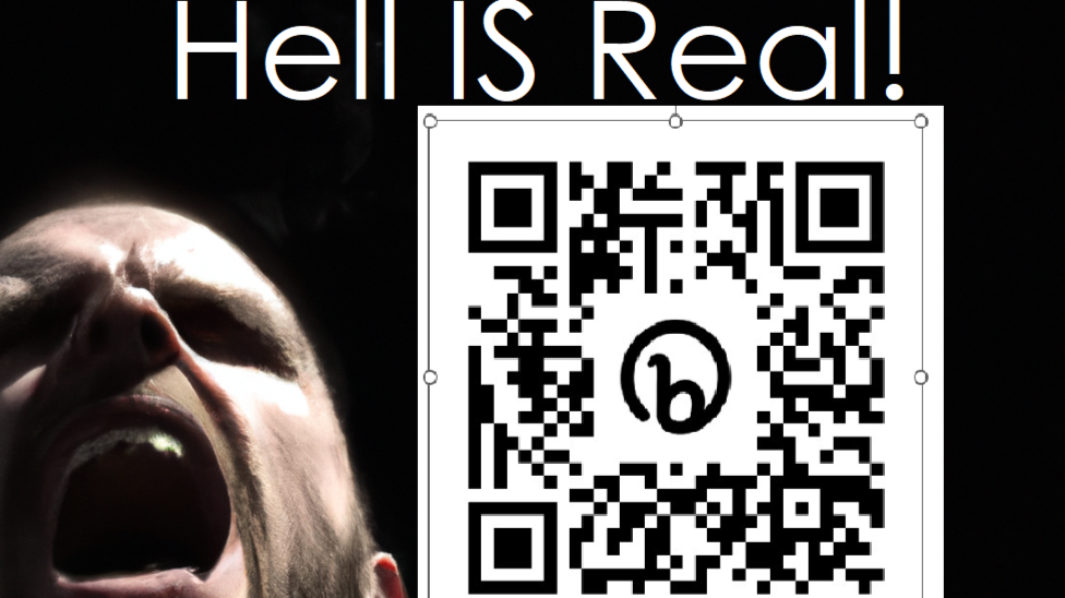 Scanable QR Code goes to Hell page on my personal blog