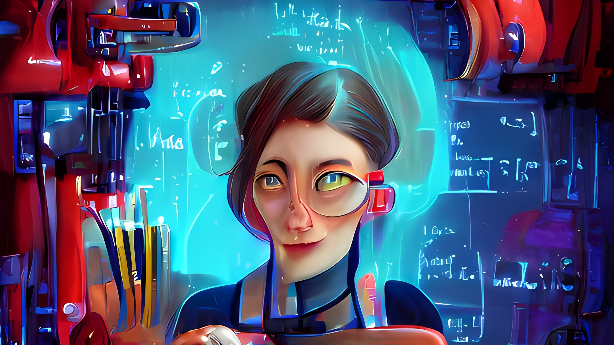 AI generated picture of a scientist in her lab