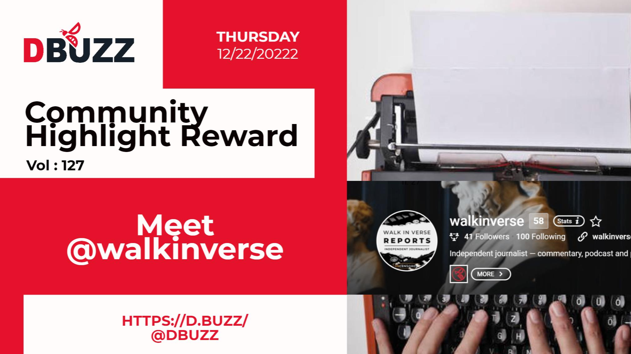 D.Buzz Community Highlight: @walkinverse