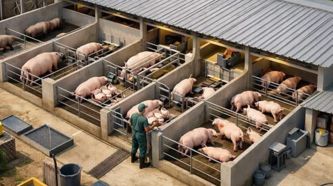 A modern pig farm