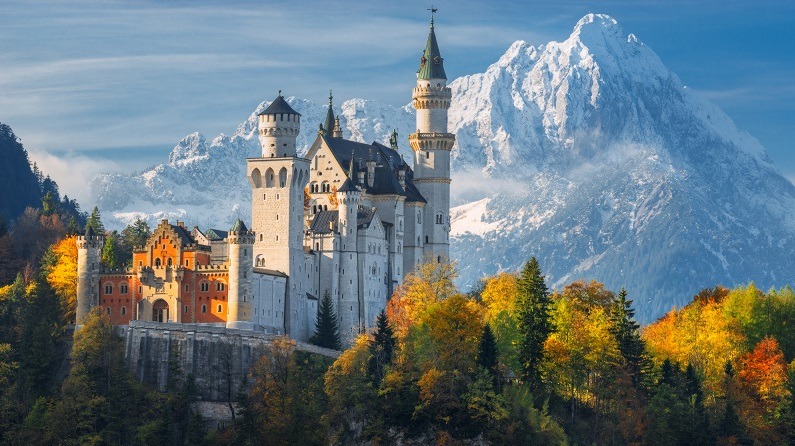 Neuschwanstein Castle in Germany - Illustrates more modern castles and their evolutions